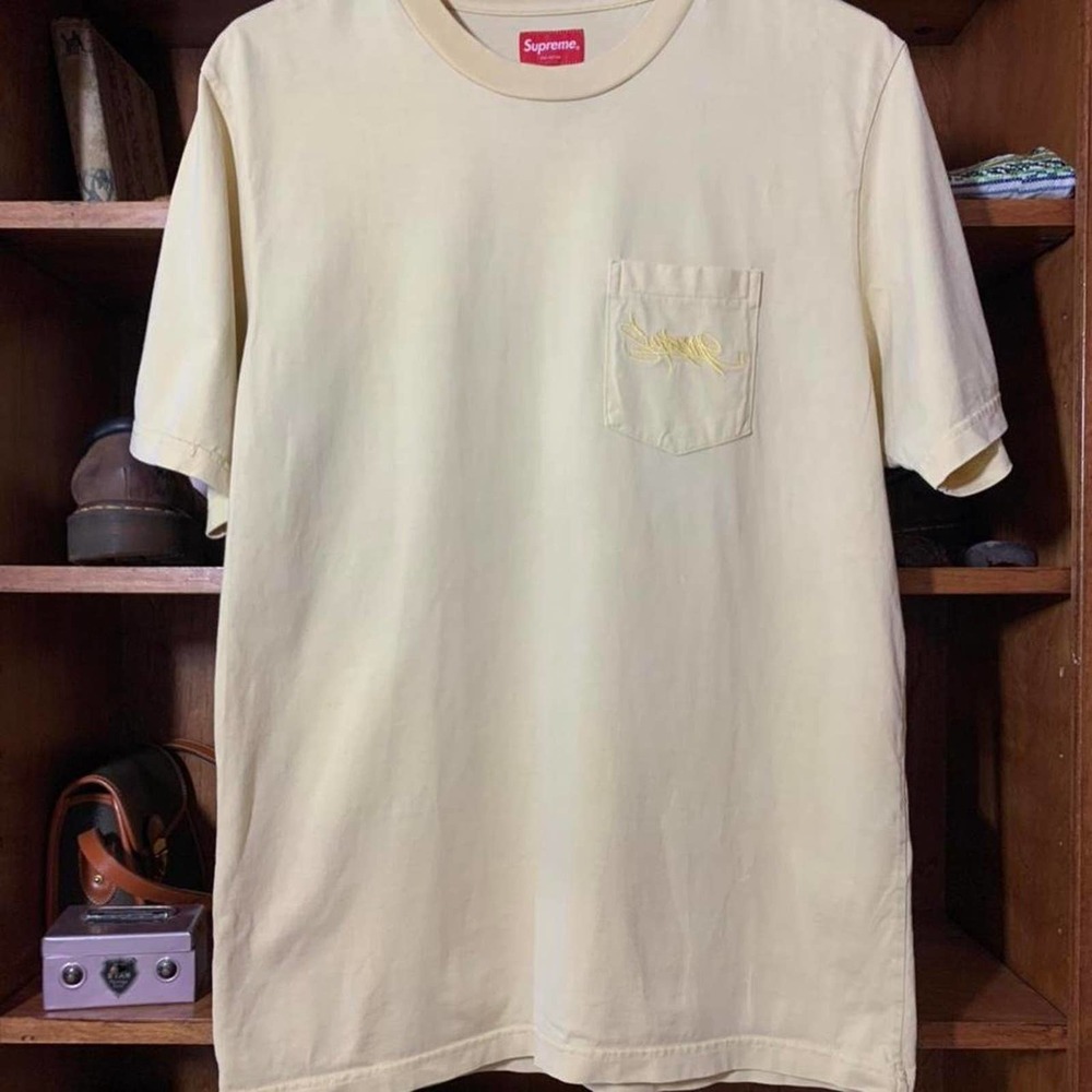 Supreme yellow embroidered spell out